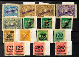 Dienst-Kontrollaufdrucke Mecklenburg, Lot Mit 16 */** Werten, Dabei Mi. 2/5, 9, 9a (mit Violettem Aufdruck!), 9b,... - Autres & Non Classés