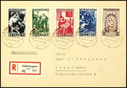 Volkshilfe 1949 Auf Befördertem Einschreibe-FDC Mit Stempel "VÖLKLINGEN (SAAR) C", Ankunftsstempel "Bonn... - Otros & Sin Clasificación