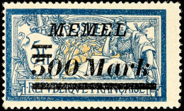 Nicht Ausgegeben: 500 Mark Auf 5 Franc, Tadellos Postfrisch, Geringe Auflage, Signiert Ing. Becker Und Fotoattest... - Memel (Klaipeda) 1923
