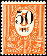 50 Pfg Auf 5 Mark Orange, Schwarzer Schwach Glänzender Aufdruck In Type Ia, Tadellos Postfrisch, Unsigniert,... - Otros & Sin Clasificación