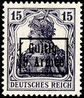 15 Pfennig Germania Dunkelviolett Mit Schwarzem Bdr.-Aufdruck, Tadellos Postfrisch, Fotobefund Wasels BPP (2016):... - Other & Unclassified