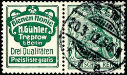 Germania 1911/1912, R2 + 5 Pfg Germania (Friedensdruck), Waagerechter Zusammendruck, Tadellos Gestempelt Mit... - Otros & Sin Clasificación