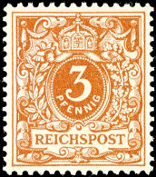 3 Pfennig Krone/Adler, Lebhaftbraunocker, Tadellos Postfrisch, Fotoattest Jäschke-Lantelme BPP: "in... - Autres & Non Classés