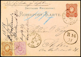 25 Pfge Lilabraun Und 5 Pfge Graupurpur Mit Rohrpost-Stempel BERLIN N.W. IV. 2.11.79 Als Portogerechte Zufrankatur... - Autres & Non Classés