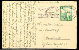 1936, Winter-Olympiade, Innerorts Beförderte Neujahrs-Bildpostkarte Mit Maschinen-Werbestempel "BERLIN N4... - Other & Unclassified