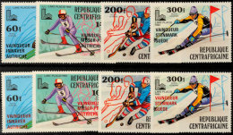 60 F. Bis 300 F. "Goldmedaillengewinner Lake Placid 1980", Je Kpl. Satz Mit Schwarzem Bzw. Rotem Aufdruck, Tadellos... - Central African States