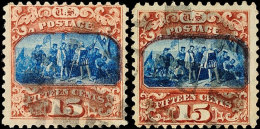 15 C. Rotbraun/blau, Type I, 2mal, Je Tadellos, Gestempelt (Scott:118/19), Katalog: 32I (2) O15 C. Red-brown /... - Autres & Non Classés