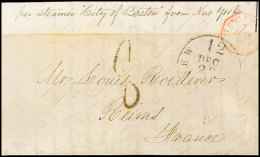 1865, Kompletter Faltbrief Aus Boston Mit Leitvermerk "per Steamer City Of Boston From New York" Via NEW YORK... - Other & Unclassified