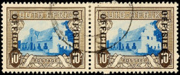 1935, 10 Sh. Mit Aufdruck Im Sauber Gestempelten Waagerechten Paar, Selten, Mi. 350,-, Katalog: D60/61 O1935,... - Sonstige & Ohne Zuordnung