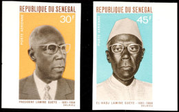 30 U. 45 Fr. 1. Todestag Von Amadou Lamine-Guéye 1969, Randstücke Breitrandig Ungezähnt Statt... - Senegal (1960-...)