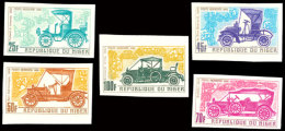 25 Bis 100 Fr. Alte Automobile Der Jahre 1900 Bis 1912, Kpl. Satz Ungezähnt Statt Gezähnt, Tadellos... - Níger (1960-...)