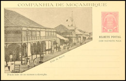 MOCAMBIQUE-GESELLSCHAFT: 1904, 10 R. Doppel-Ganzsachenkarte Mit Wertstempel Rechts Und Ansicht, 4 Stück Mit... - Mosambik