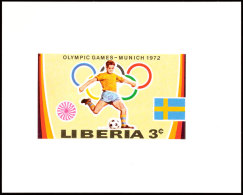 3 C. Olympiade München 1972, Fußball, Als Ungezähnte Probedruck-Blockausgabe, Tadellos Postfrisch,... - Liberia