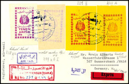 1966, 10 B. Lilarot Auf Weiße Kreidepapier In MiF Mit Mi.-Nr. 221 II Und Zwei Im Michel Unbekannten Varianten... - Yemen