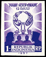 10 Sen Bis 1 Rp. "Tag Der Zusammenarbeit 1957", Ungezähnt, Tadellos Ungebraucht Ohne Gummierung - Wie... - Indonesia