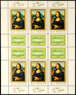 4 Forint "Mona Lisa", Kleinbogen Zu 6 Werten Mit Zierfeld, Tadellos Postfrisch, Mi. 100.-, Katalog: 2940A Klbg.... - Otros & Sin Clasificación