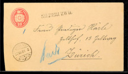 "NIEDERUZWIL" - Stations-L1, Nebst Bahnpoststempel "AMBULANT No.54 28.III.81" Auf GS-Umschlag 10 C. Nach... - Sonstige & Ohne Zuordnung