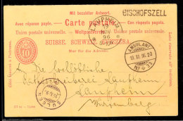 "BISCHOFSZELL" - Stations-L1, Klar Nebst Bahnpoststempel "AMBULANT" No.33 19.XI.96" Auf GS-Postkarte 10 C.... - Sonstige & Ohne Zuordnung