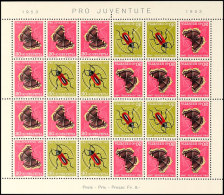 Markenheftchenbogen "Pro Juventute 1953", Tadellos Postfrisch, Mi. 400.-, Katalog: MHB42 **Stamp Booklet Sheet... - Markenheftchen
