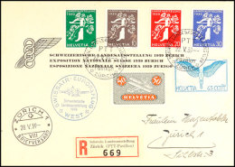 1939, "SWISSAIR EUROPAFLUG WEST Schweizerische Landesausstellung" Luftpost-R-Brief Mit Sonder-R-Zettel Und MiNr.... - Otros & Sin Clasificación