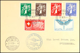 1939, "SWISSAIR EUROPAFLUG NORD Schweizerische Landesausstellung" Luftpostbrief Mit MiNr. 189 Z II, 339, 346, 348,... - Otros & Sin Clasificación
