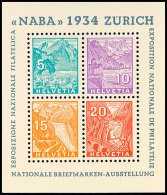 Blockaugabe "Nationale Briefmarkenausstellung" Sog. Naba-Block, Postfrisch, Fotoattest Marchand BPP: " Sehr... - Autres & Non Classés