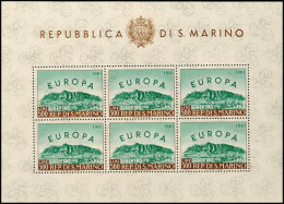 500 Lire "Europa 1961", Kleinbogen Zu Sechs Werten, Tadellos Postfrisch, Mi. 250.-, Katalog: 700KB **500 Liras... - Autres & Non Classés