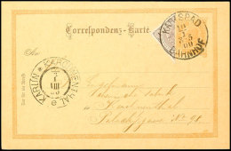 1 Kr. Kaiser Franz Joseph Diagonal Halbiert Auf 2 H. Ganzsachenkarte Aus KARLSBAD 10.1.00 Mit Text Nach... - Altri & Non Classificati