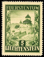 5 Fr. Schloß Vaduz, Postfrisch, MI. 180,-, Katalog: 309 **5 Fr. Castle Vaduz, Mint Never Hinged, Michel.... - Sonstige & Ohne Zuordnung