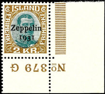 1931, Zeppelin Kpl. Als Eckrandsatz Mit Platten-Nr., Nr. 147/48 Leichte Gummitönung, Mi. 200.-+, Katalog:... - Other & Unclassified