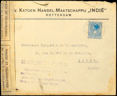 1925, Violetter L5 "SERVICE POSTAL....(Incandie Du Wagon-poste)....." Auf Vordruckbrief Aus ROTTERDAM Mit 20 C.... - Autres & Non Classés