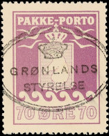 70 Öre Tief Rotviolett, Größere Schrift, Zentr. Klarer Ovalstempel "GRÖNLANDS STYRELSE", Facit... - Autres & Non Classés