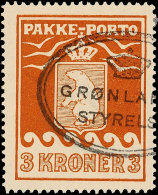 3 Kr. Braun, 1930, Klarer Ovalstempel "GRÖNLANDS STYRELSE", Katalog: 12A O3 Kr. Brown, 1930, Clear Oval... - Autres & Non Classés