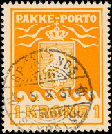 1 Kr. Gelb, 1937, Abart:"Farbpunkt über Bär", Klar Gest. "GRÖNLANDS STYRELSE 5.X.37", Katalog: 11B... - Other & Unclassified