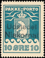 10 Öre Grünlichblau, 1937, Klarer Zentr. L2 "Udstetet Niakornat", Katalog: 7B O10 °re Greenish... - Autres & Non Classés