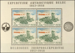 1957, Südpolexpedition, Postfrischer Block, Mi. 180,-, Katalog: Bl.25 **1957, Antarctic Expedition,... - Autres & Non Classés