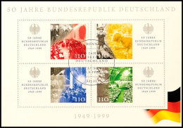 1999, Block-Ausgabe "50 Jahre Bundesrepublik Deutschland", 50 Stück Mit ESST BONN, Mi. 425.-, Katalog:... - Other & Unclassified