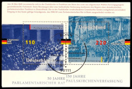 1998, Block-Ausgabe "50 Jahre Parlamentarischer Rat, 150 Jahre Paulskirchenverfassung", 50 Stück Mit ESST... - Other & Unclassified