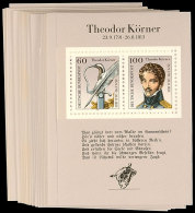 1991, Block-Ausgabe "Theodor Körner", 50 Stück Postfrisch, Mi. 150.-, Katalog: Bl.25(50) **1991,... - Autres & Non Classés