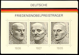 1975, Block-Ausgabe "Deutsche Friedensnobelpreisträger", 40 Stück Postfrisch, Mi. 120.-, Katalog:... - Other & Unclassified