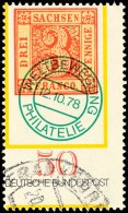 50 Pfg Tag Der Briefmarke 1978, Markant Verzähnte Marke, Dadurch Irregulär Nach Oben Links Dezentriertes... - Autres & Non Classés