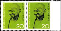 20 Pfg Gandhi 1969 Im Waagerechten Paar, Dabei Die Rechte Marke Rechts Ungezähnt, Tadellos Postfrisch. Sehr... - Autres & Non Classés