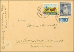 30 Pf. Wohlfahrt 1952 Mit 10 Pf. Thurn Und Taxis Portorichtig Auf Brief Der 2. Gewichtstufe Von "KOBLENZ 26.2.53"... - Autres & Non Classés