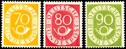 2 Pfg Bis 90 Pfg Posthorn, Kompletter Satz Zu 16 Werten, Luxus Postfrisch, Unsigniert, Fotoattest H.-D. Schlegel... - Autres & Non Classés