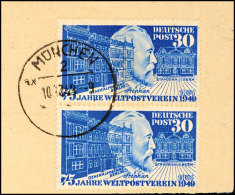 1949, Stephan, Sauber Gestempelt, Im Senkrechten Prachtpaar, Auf Dekorativem Briefstück, Die Obere Marke Mit... - Sonstige & Ohne Zuordnung