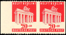 20 Pfg. Berlin-Hilfe Im Senkrechten Ungezähnten Randpaar, Die Randmarke * , Die Andere **, Mi. (ca.) 180,-,... - Otros & Sin Clasificación