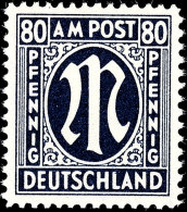 80 Pfennig AM-Post, B-Farbe, C-Zähnung, Tadellos Postfrisch, Gepr. Schlegel BPP, Mi. 180.-, Katalog: 34bC... - Autres & Non Classés