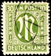 30 Pfg AM-Post, A-Zähnung, C-Farbe, Plattenfehler XIX, Tadellos Gestempelt, Gepr. Hettler BPP, Mi. 160.-,... - Autres & Non Classés