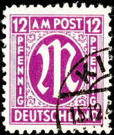 12 Pfg AM-Post, C-Zähnung, Tadellos Gestempelt, Gepr. Hettler BPP, Mi. 120.-, Katalog: 23C O12 Pfg First... - Otros & Sin Clasificación