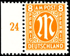 8 Pfennig AM-Post, Deutscher Druck, Feld 71 Aus Bogentype 4, C-Zähnung, Tadellos Postfrisch, Fotobefund Dr.... - Otros & Sin Clasificación